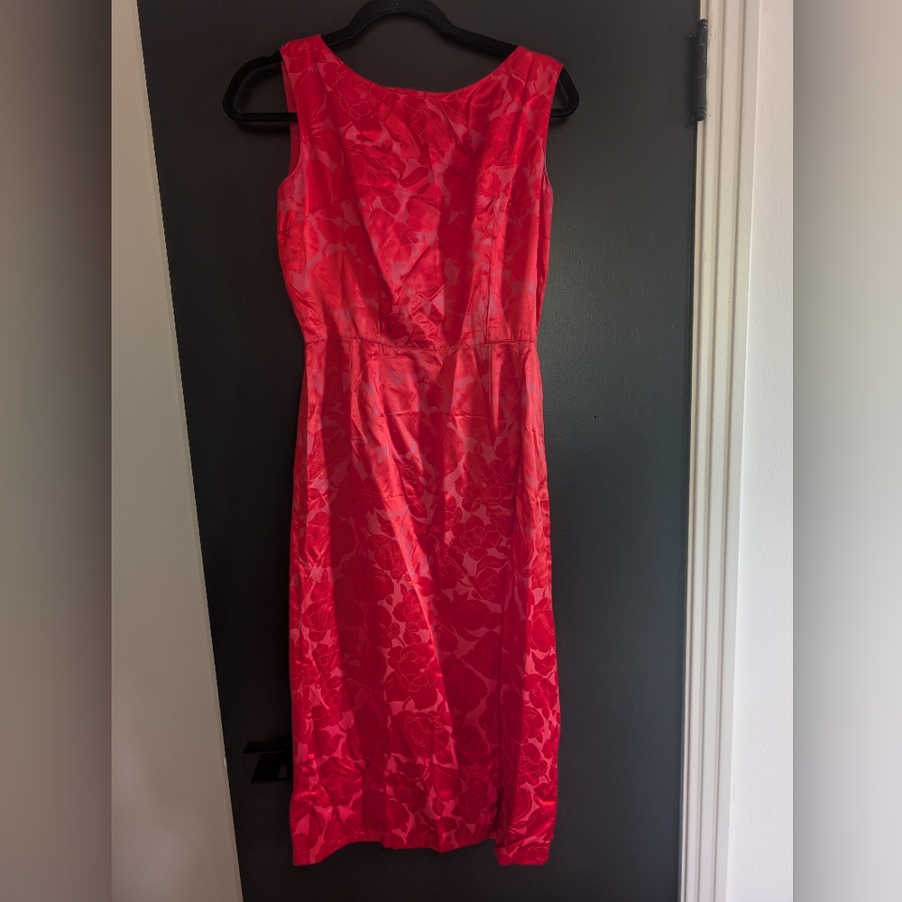 Vintage 50s Red Silk / Satin Dress